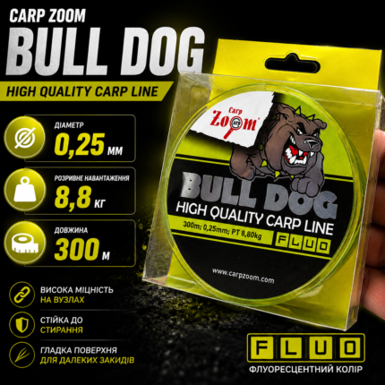 Жилка CarpZoom Bull Dog Fluo 0.25 mm (300метрів)